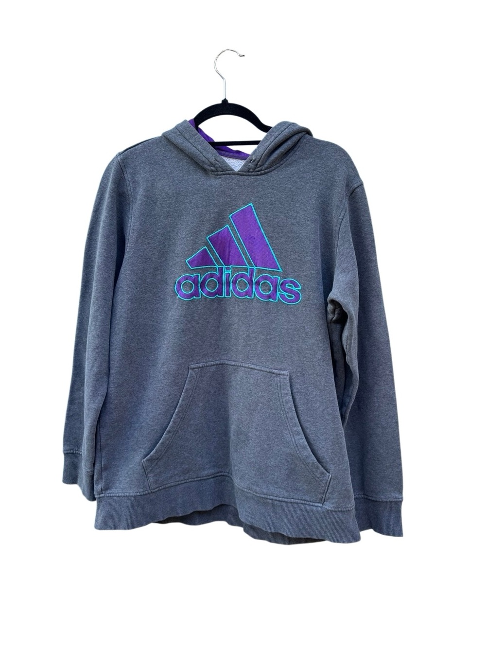 Adidas Women's Logo Sweatshirt Hoodie in Gray Size Large